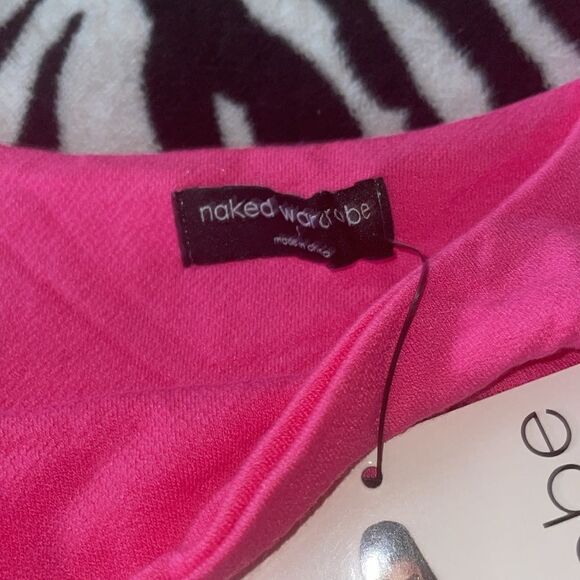 NWT naked wardrobe pink raspberry summer  tank top body suit leotard onesie - Picture 5 of 8